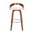 Homeroots Living Room 31" Cream Faux Leather and Solid Wood Swivel Low Back Counter Height Bar Chair
