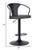 Homeroots Gray Faux Leather & Metal Base Adjustable Bar Stool