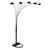 Homeroots Lighting 84" Black Five Light Arc Floor Lamp, Black Dome Shade, Five Light
