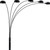 Homeroots Lighting 84" Black Five Light Arc Floor Lamp, Black Dome Shade, Five Light