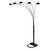Homeroots Lighting 84" Black Five Light Arc Floor Lamp, Black Dome Shade, Five Light