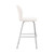 26" White And Silver Faux Leather And Iron Counter Height Bar Chair