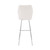 26" White And Silver Faux Leather And Iron Counter Height Bar Chair
