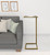 Homeroots Living Room 27" Brass and Silver Mirrored and Iron Square End Table