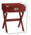 24" Red Wood Cross Legs End Table With Drawer