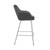 Homeroots Living Room 30" Gray on Stainless Faux Leather Comfy Swivel Bar Stool, Gray, Swivel