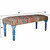 Homeroots Living Room 47" Rainbow Stripe Upholstered Bench, Blue Leg