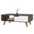 40" Natural And Dark Brown And White Wood Rectangular Coffee Table With Shelf