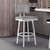 Homeroots Living Room 26" Vintage Gray Faux Leather Rectangular Swivel Armless Barstool