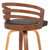 Homeroots Living Room 26" Brown Modern Faux Leather Swivel Bar Stool