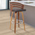 Homeroots Living Room 26" Brown Modern Faux Leather Swivel Bar Stool