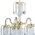 Homeroots Lighting Two Tier Crystal and Gold Hanging Chandelier Light, Gold Finish, Crystal Accents