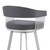 25" Slate Gray And Silver Iron Swivel Low Back Counter Height Bar Chair
