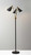 Homeroots Lighting Black Metal Floor Lamp, Matte Black Finish, Three Adjustable Shades