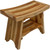 Contemporary Teak Shower Bench with Shelf in Natural Finish - 4512822891910