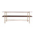 Homeroots Living Room 47" Brass Manufactured Wood and Metal Rectangular Coffee Table, Brass Finish