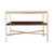 Homeroots Living Room 47" Brass Manufactured Wood and Metal Rectangular Coffee Table, Brass Finish