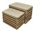 Homeroots Living Room Set of 2 Rectangular Brown Linen Fabric and Wood Slats Storage Benches, Brown, Set of 2