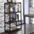Homeroots Office Industrial Rustic Dark Weathered Oak Finish Bookcase, Weathered Oak Finish