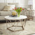 Homeroots Living Room 33" Champagne Solid Manufactured Wood and Metal Round Coffee Table, Champagne Finish