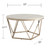 Homeroots Living Room 33" Champagne Solid Manufactured Wood and Metal Round Coffee Table, Champagne Finish