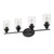 Homeroots Lighting Four Light Wall Light, Matte Black Finish, Clear Glass Shade
