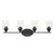 Homeroots Lighting Four Light Wall Light, Matte Black Finish, Clear Glass Shade