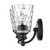 Black Metal and Pebbled Glass Two Light Wall Light - 808230012929