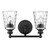 Black Metal and Pebbled Glass Two Light Wall Light - 808230012929