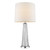Homeroots Lighting Chiara 1-Light Table Lamp, Clear Glass, Polished Chrome, Off White Shantung Shade