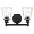 Two Light Matte Black Glass Shade Wall Sconce