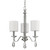 Homeroots Lighting Lily 3-Light Polished Nickel Chandelier with Fabric Shades and Crystal Accents