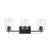 Homeroots Lighting Black Metal and Textured Glass Three-Light Wall Sconce, Black Finish
