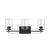 Homeroots Lighting Black Metal and Textured Glass Three-Light Wall Sconce, Black Finish