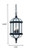Three Light Matte Black Eastern Lantern Hanging Light