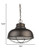 Homeroots Lighting Ansen 1-Light Oil-Rubbed Bronze Pendant with Gloss White Interior Shade