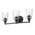 Homeroots Lighting Mae 3-Light Vanity, Matte Black Finish