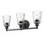 Homeroots Lighting Mae 3-Light Vanity, Matte Black Finish