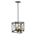 Homeroots Lighting Brooklyn 4-Light Matte Black Pendant with Metal Framework Shade