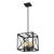 Homeroots Lighting Brooklyn 4-Light Matte Black Pendant with Metal Framework Shade