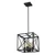 Homeroots Lighting Brooklyn 4-Light Matte Black Pendant with Metal Framework Shade