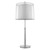 Homeroots Lighting Nimbus 1-Light Table Lamp, Metallic Silver, Polished Chrome, Sheer Snow Double Shantung Shade