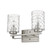 Silver Metal and Pebbled Glass Two Light Wall Sconce - 808230012820