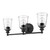 Three Light Matte Black Glass Shade Wall Sconce - 808230013841