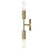 Two Light Dull Gold Narrow Bulb Wall Light