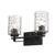 Black Metal and Pebbled Glass Two Light Wall Sconce - 808230012806