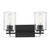Black Metal and Textured Glass Two Light Wall Sconce