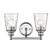 Silver Metal and Pebbled Glass Two Light Wall Light - 808230012936
