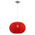 Shanghai 1-Light Brushed Nickel Pendant With Sheer Red Ribbon Shade - 808230018242