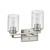 Silver Metal and Textured Glass Two Light Wall Sconce - 808230013117